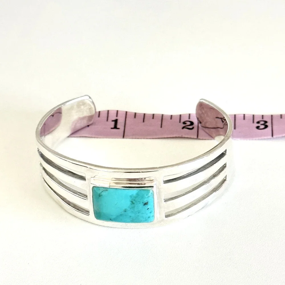 Barse Designer 925 Sterling Silver Chunky Turquoise Vintage Cuff Bracelet 7